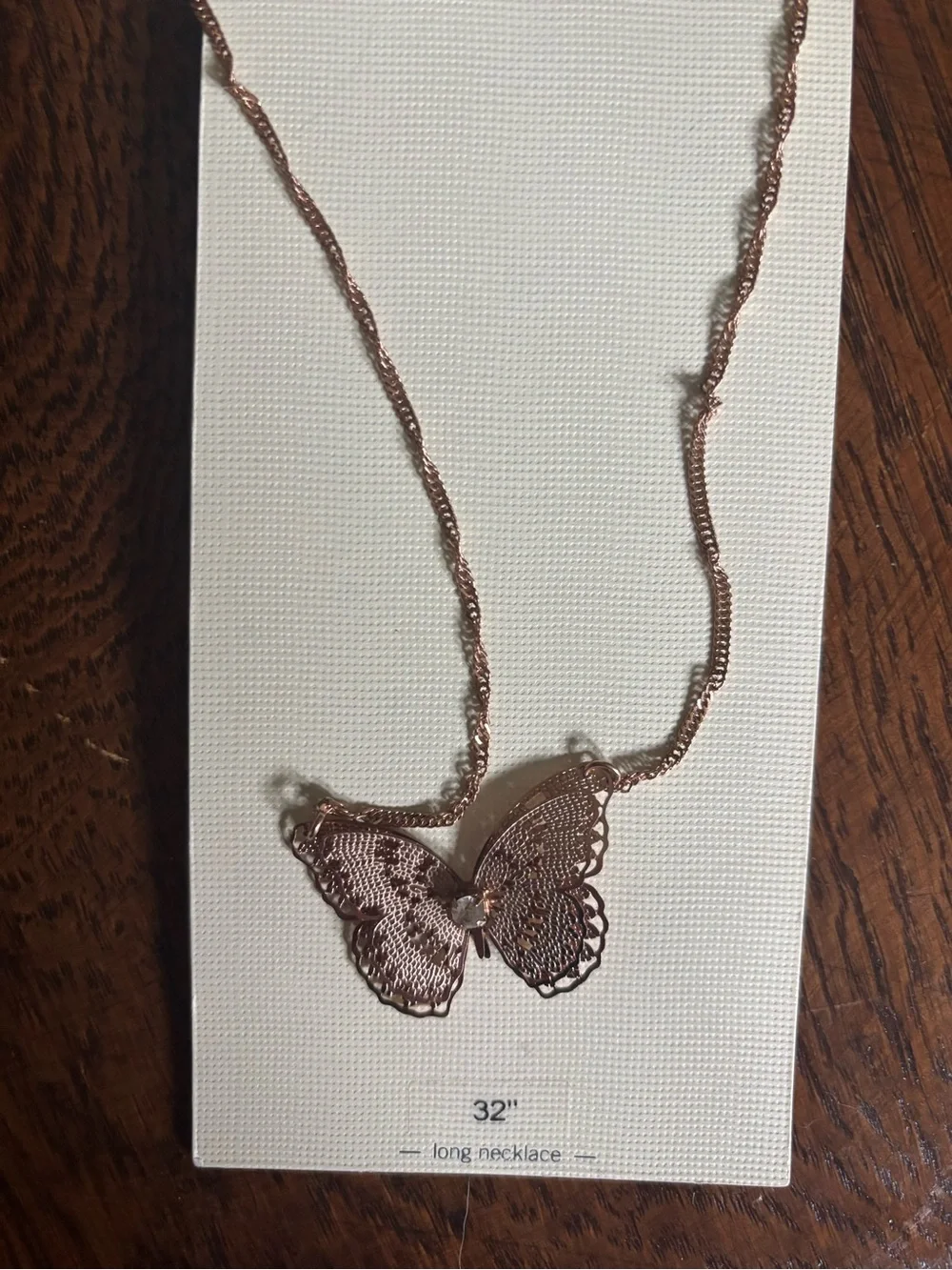 LC Lauren Conrad Rose Gold Butterfly Pendant Necklace